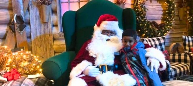 Boy with Santa Brooks
