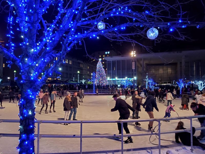 Ice Skating at Rosa Parks Circle, Downtown Grand Rapids
