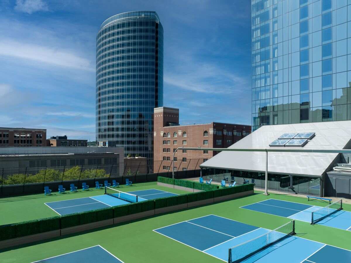 amway grand plaza pickleball rooftop