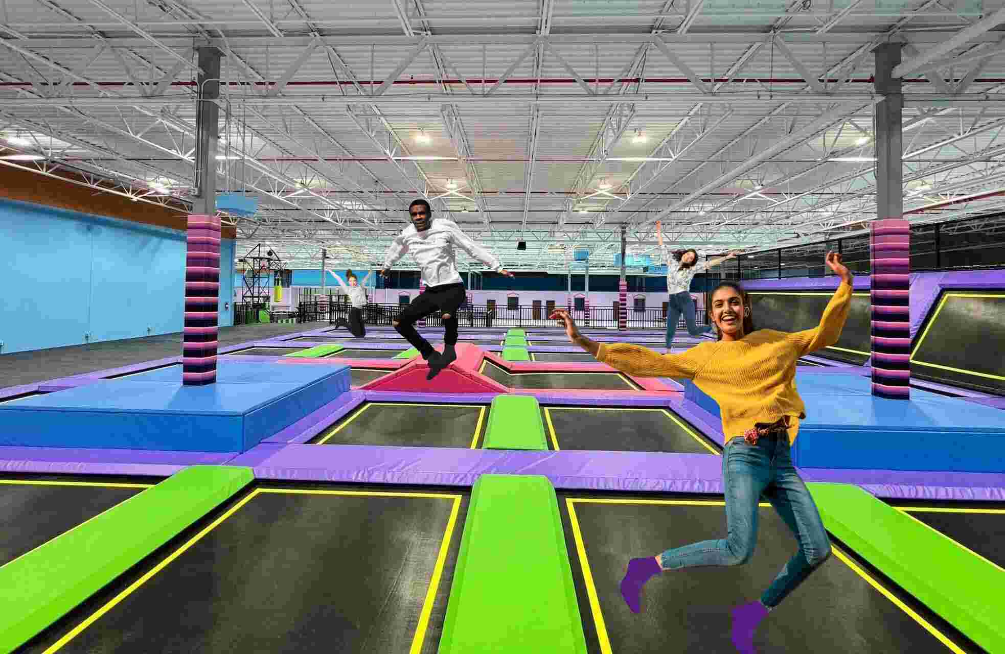 trampolines, adult play
