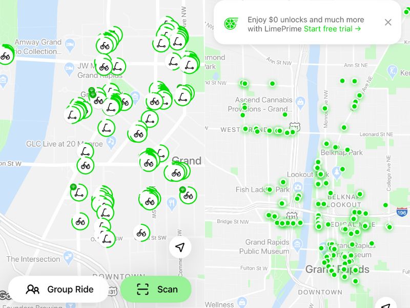 Downtown Grand Rapids Electric Scooters App Pics